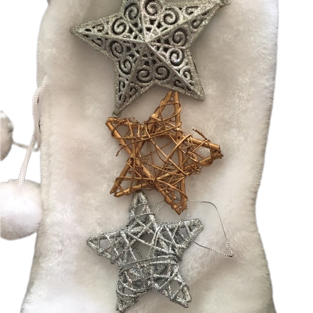 Silver and Gold Star Holiday Ornaments